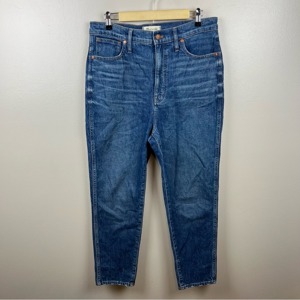 Madewell Stovepipe Jeans Size 31 Blue Kline Wash High Rise Straight Leg Cropped